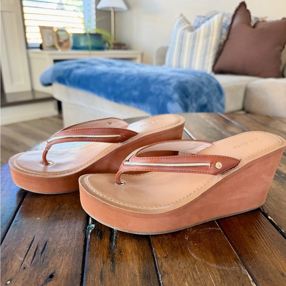 Aldo Women's Brown Wedge Sandals